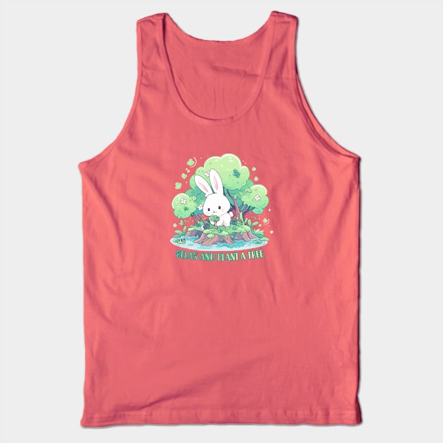 Bunny Relax and plant a tree Tank Top by Myanko